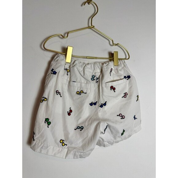 Hanna Andersson White Chino Embroidered Glasses  Shorts - Picture 7 of 9